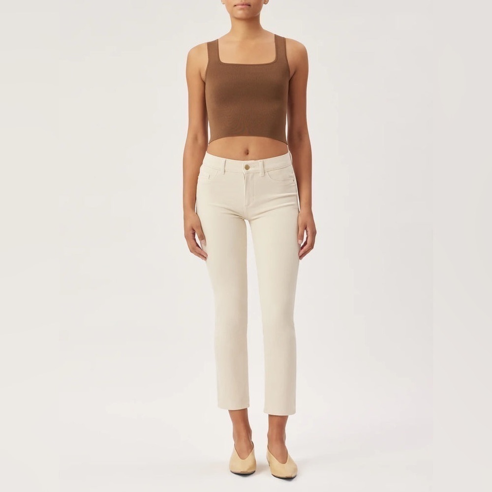 DL1961 Mara Mid Rise Straight in Parchment Size 18 New!